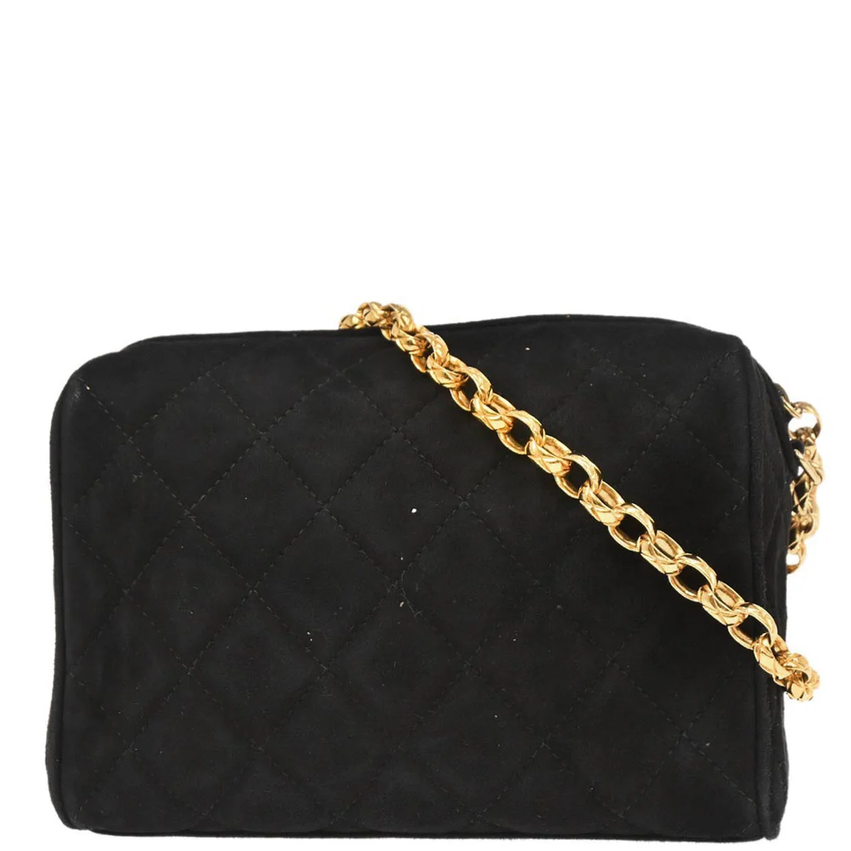 Chanel 1991-1994 Black Suede Camera Bag Mini - Image 2