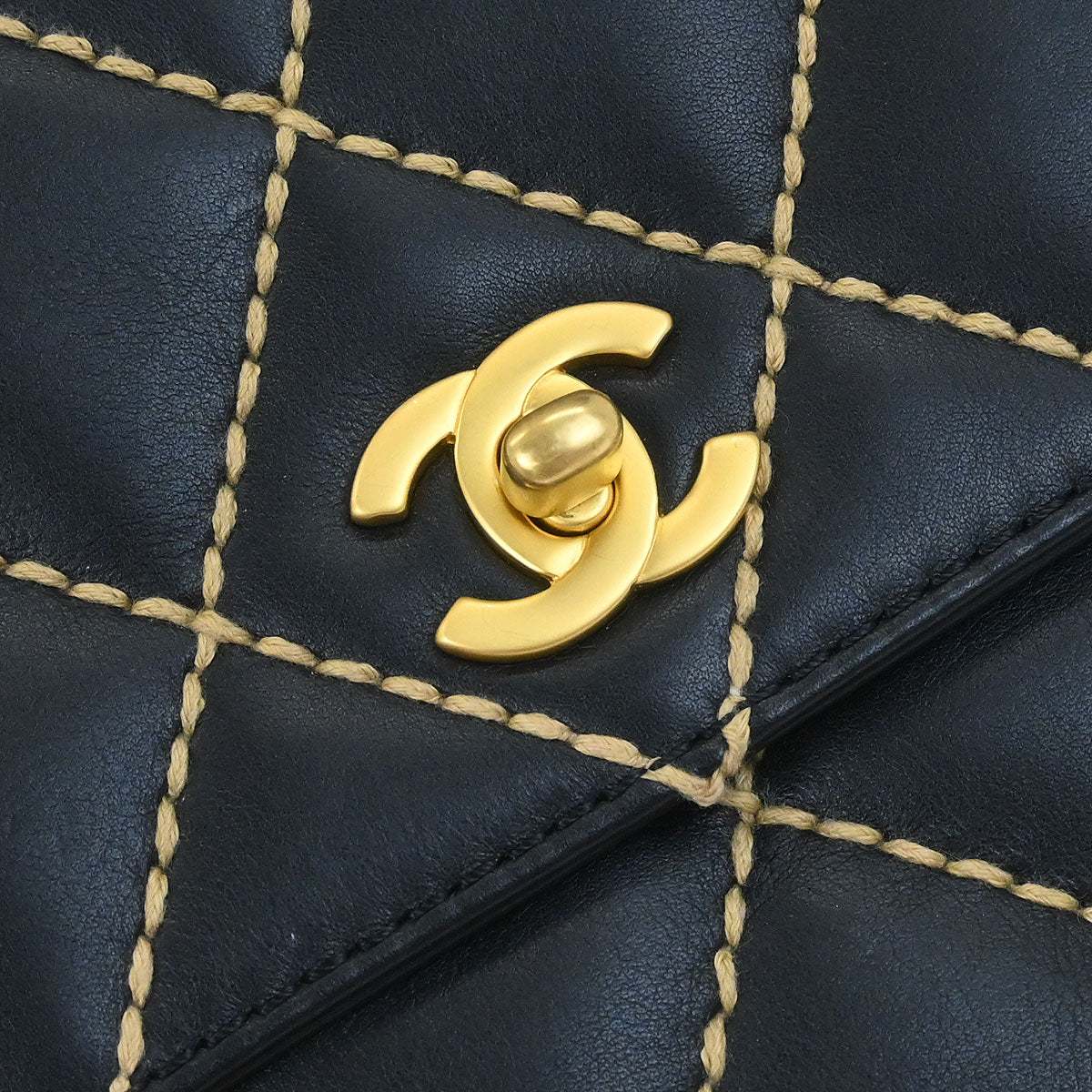 Chanel 2006-2008 Black Calfskin Wild Stitch Single Flap Shoulder Bag - Image 5