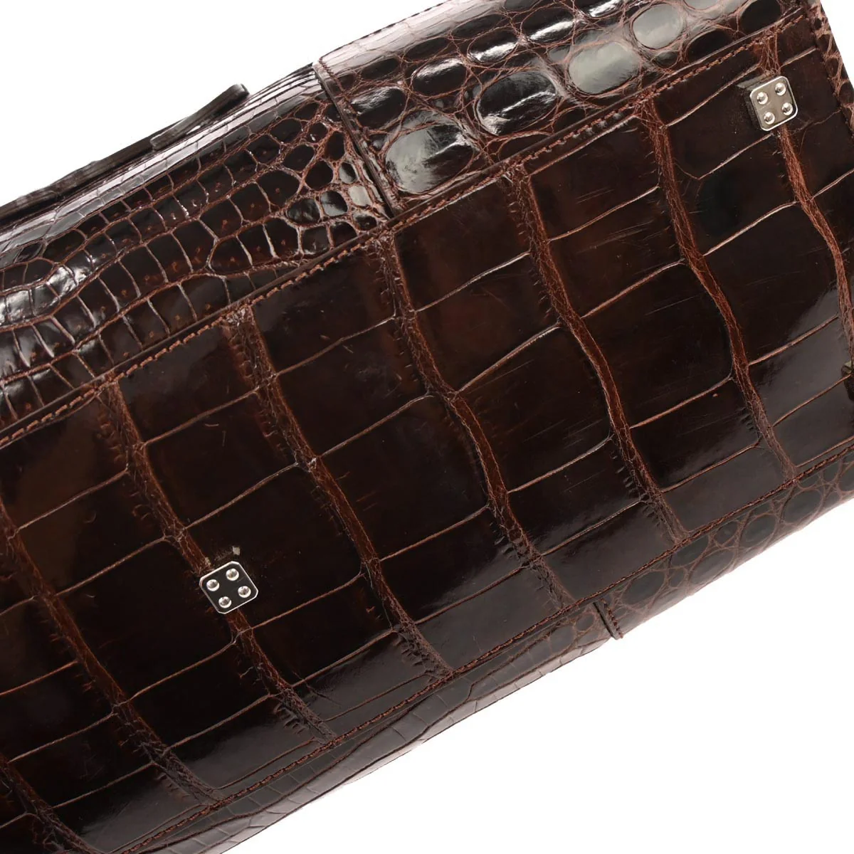 Loewe * Brown Crocodile Amazona 36 Handbag - Image 6