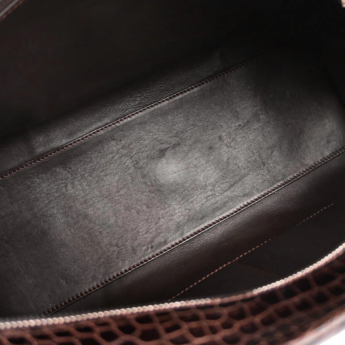Loewe * Brown Crocodile Amazona 36 Handbag - Image 7