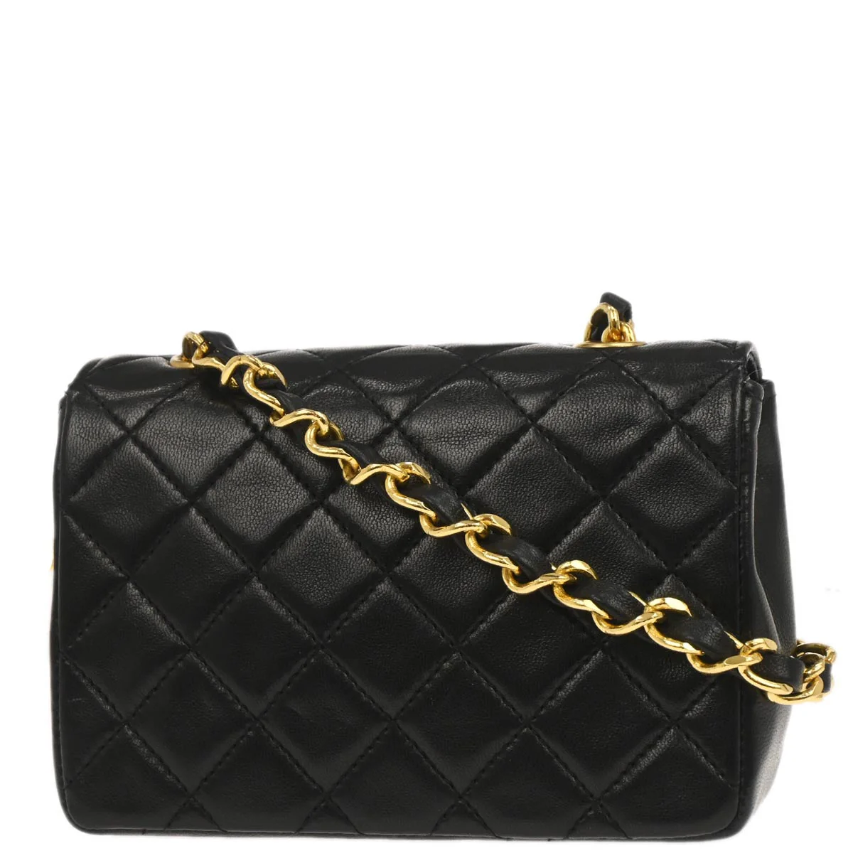 Chanel 1989-1991 Black Lambskin Shoulder Bag - Image 2