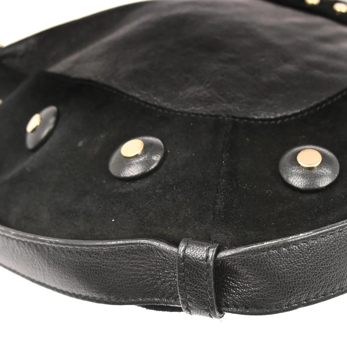 Yves Saint Laurent Black Suede Studded Mombasa Handbag - Image 6