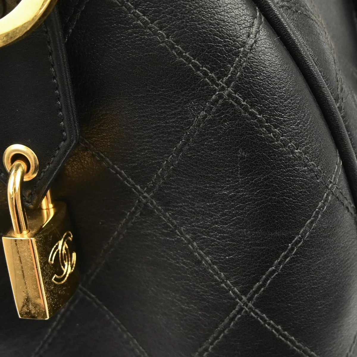 Chanel Black Lambskin Bicolore 2way Duffle Shoulder Handbag - Image 3