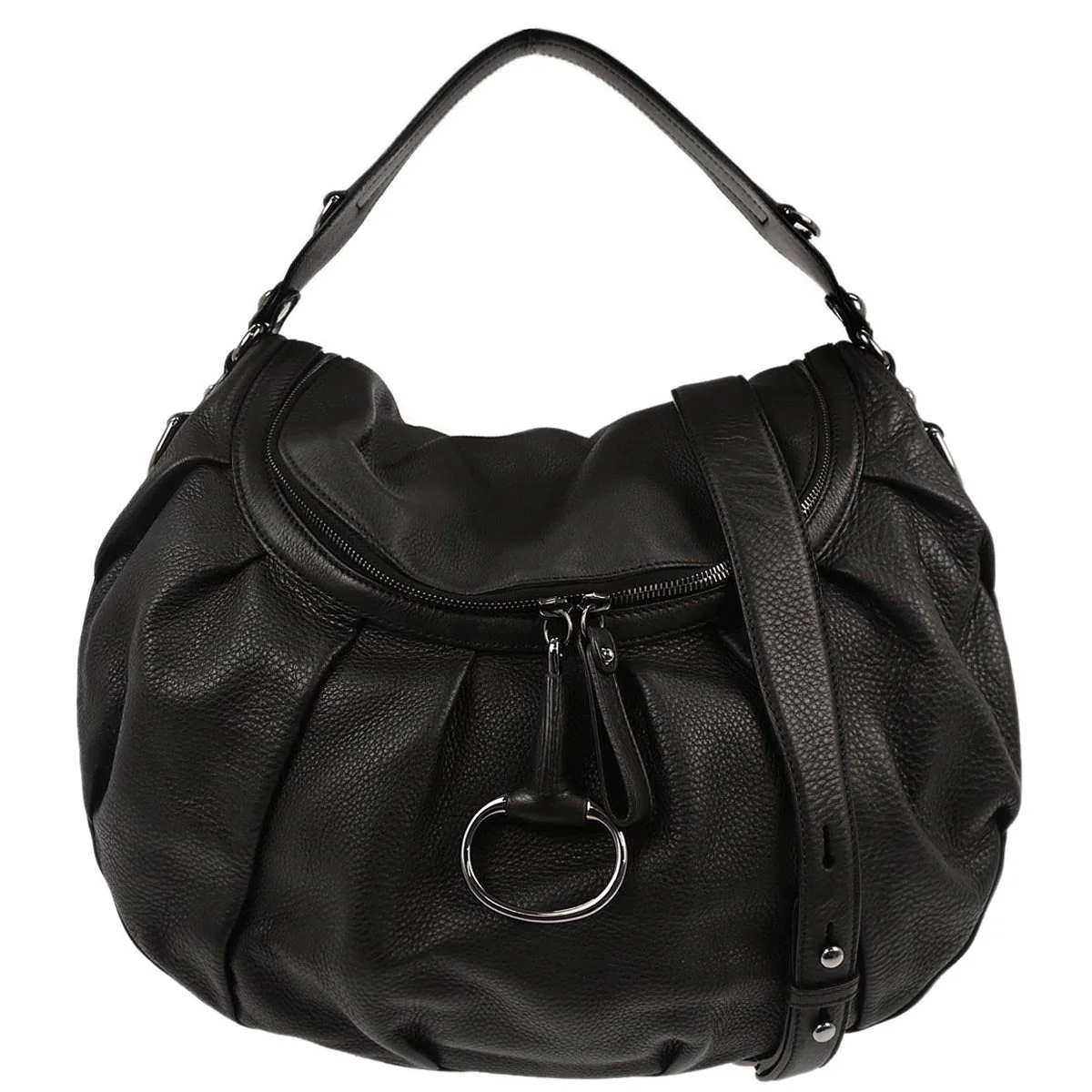 Gucci Black Leather Icon Bit 2way Shoulder Handbag