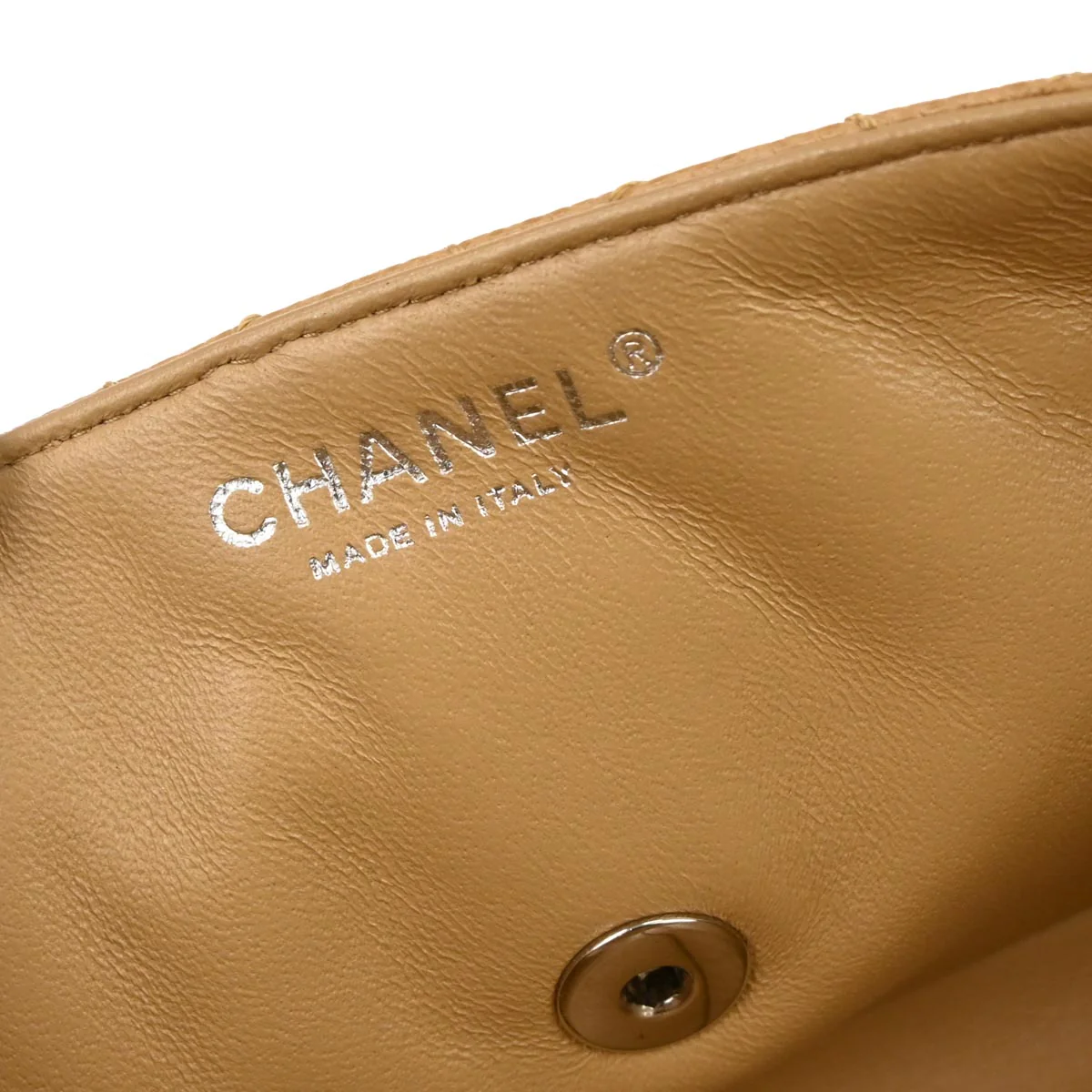 Chanel 2005-2006 Beige Caviar Skin East West Shoulder Bag - Image 7