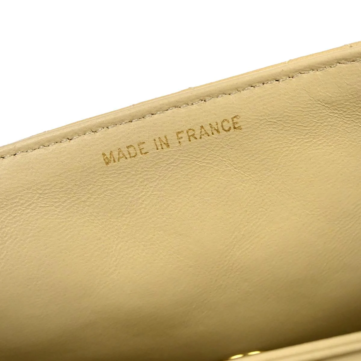 Chanel 1989-1991 Beige Lambskin Single Flap Shoulder Bag - Image 8