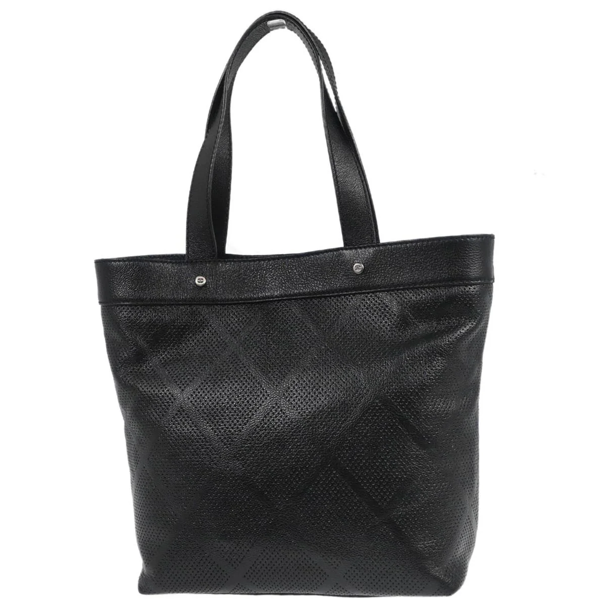 Chanel 2006-2008 Black Perforated Calfskin Tote Bag - Image 2