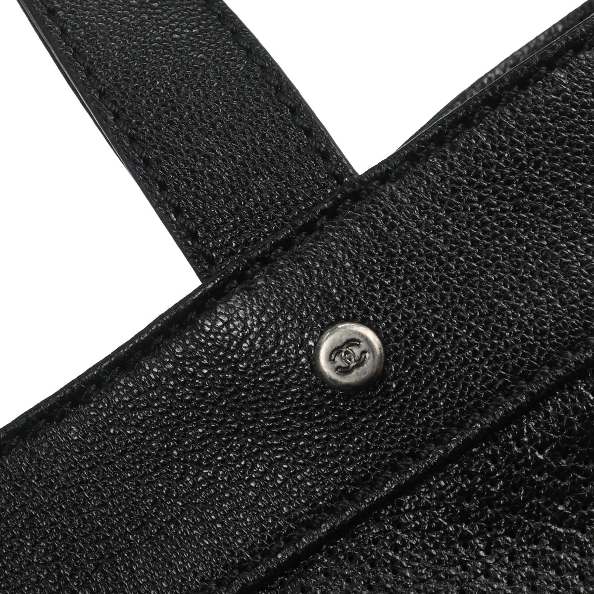 Chanel 2006-2008 Black Perforated Calfskin Tote Bag - Image 4