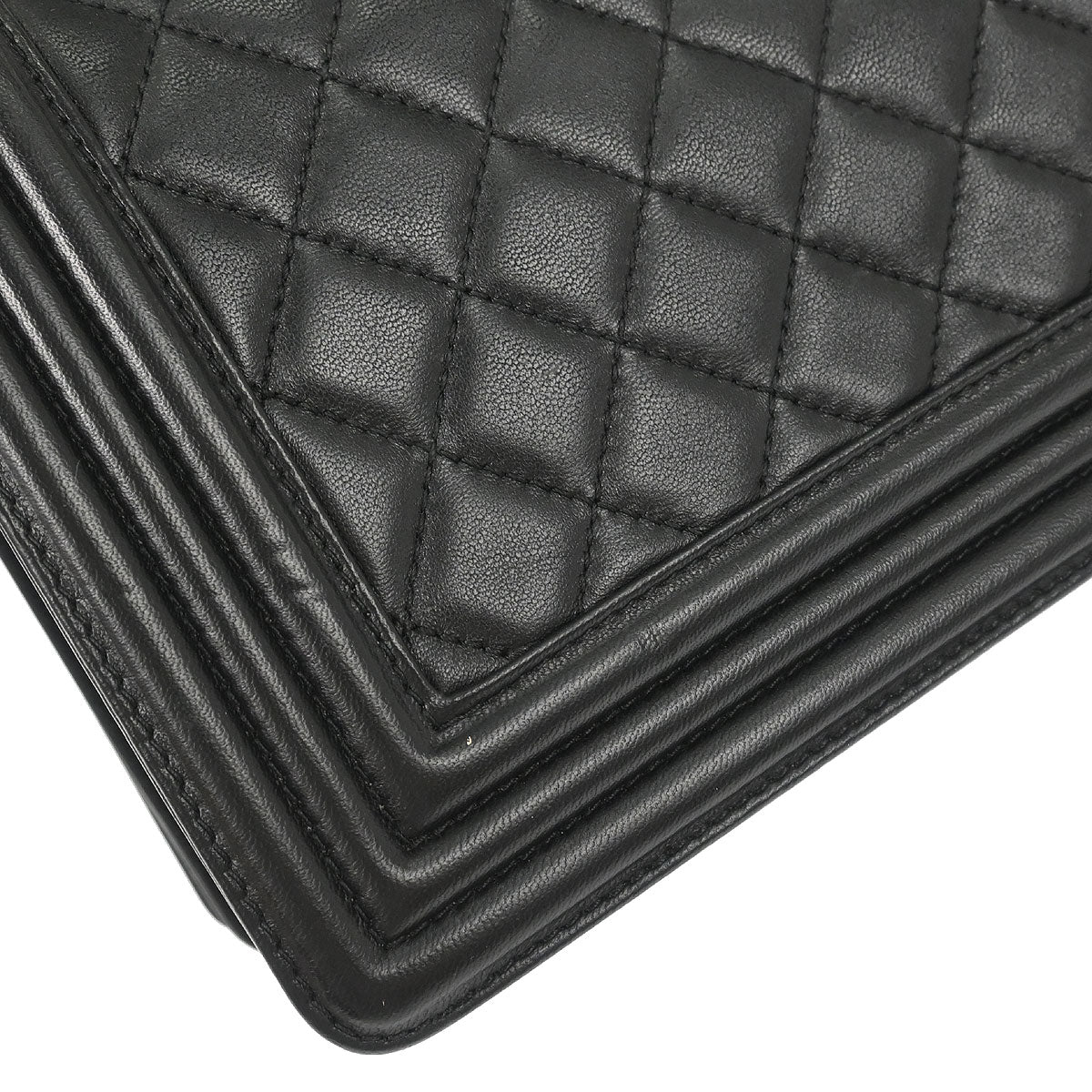 Boy Chanel 2013-2014 Black Lambskin Medium Shoulder Bag - Image 6
