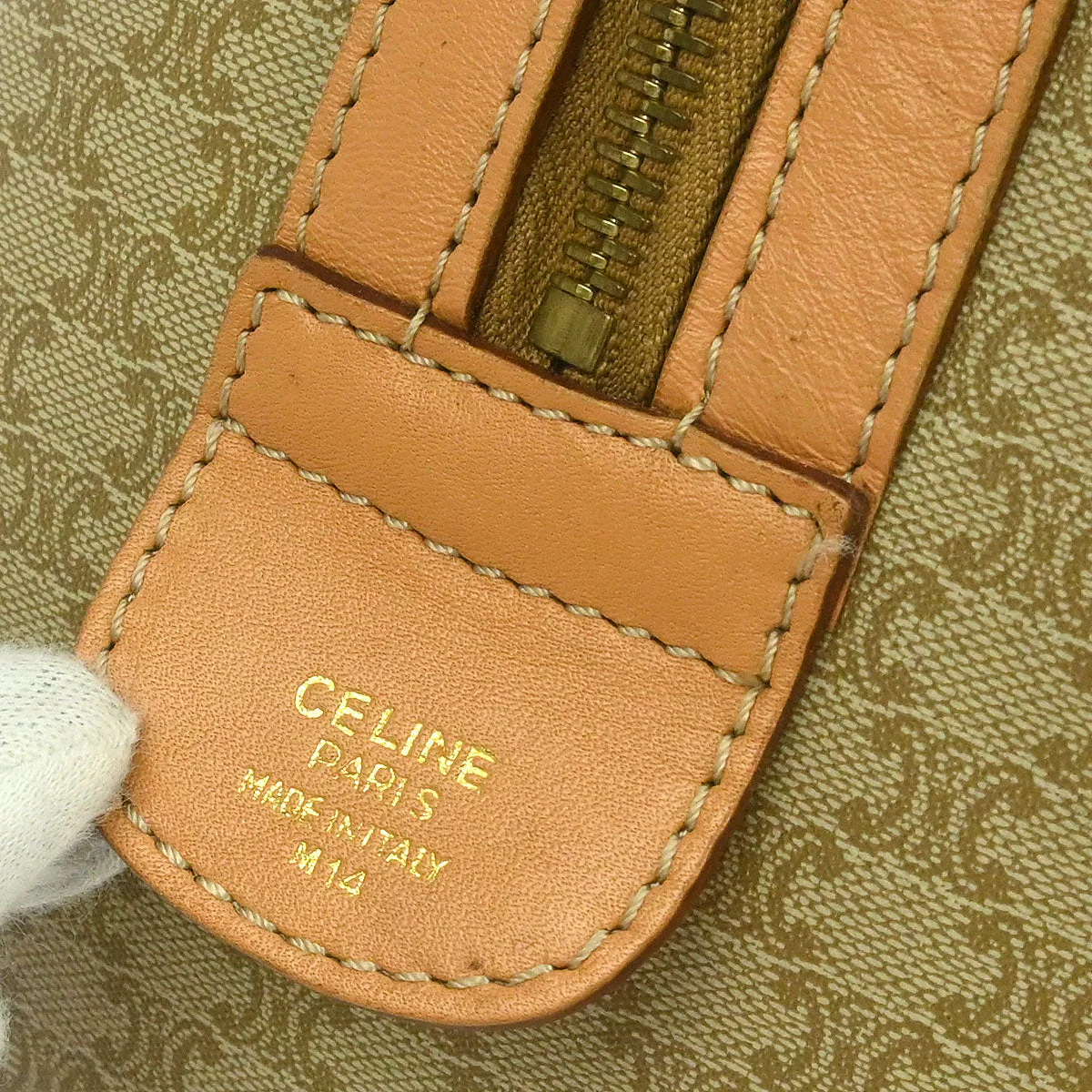 Celine Beige Macadam Handbag - Image 6