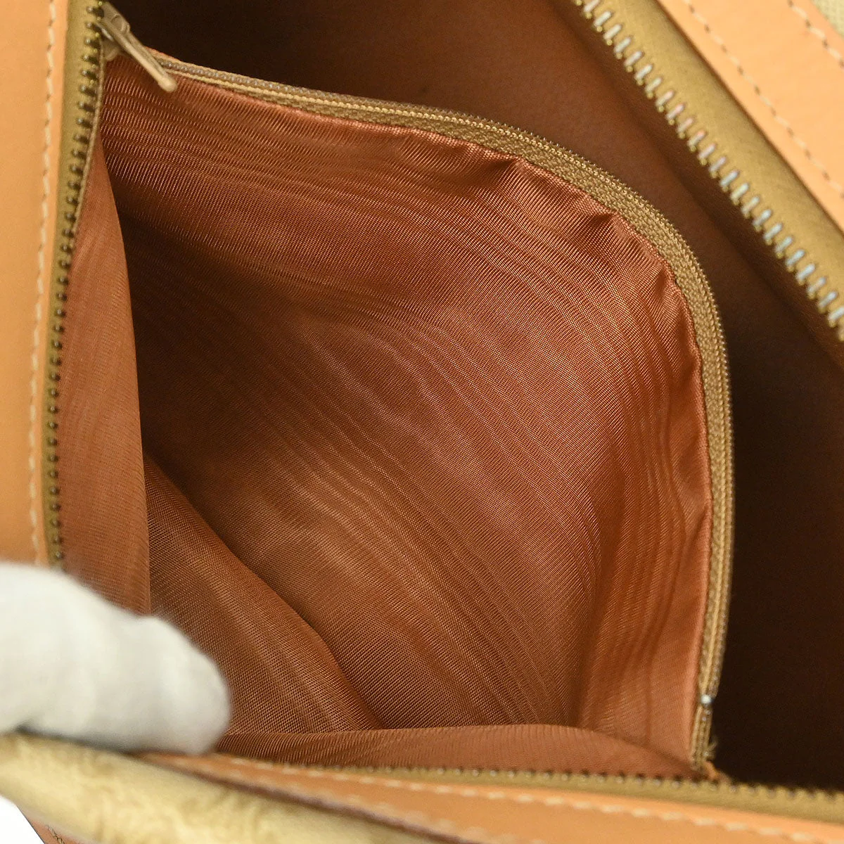 Celine Beige Macadam Handbag - Image 9