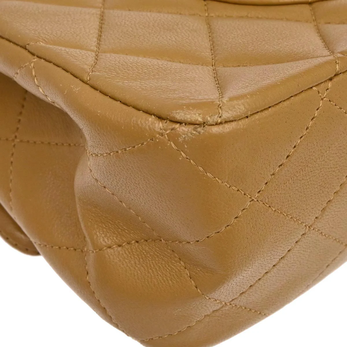 Chanel 1989-1991 Brown Lambskin Medium Classic Double Flap Shoulder Bag - Image 4