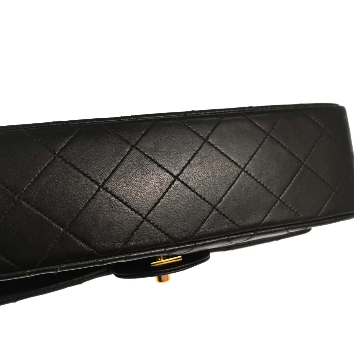 Chanel 1994-1996 Black Lambskin Small Classic Double Flap Shoulder Bag - Image 3