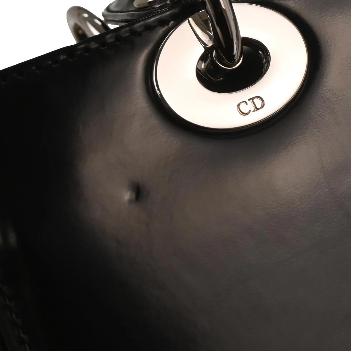 Christian Dior Black Patent Leather Medium Lady Dior Shoulder Handbag - Image 10