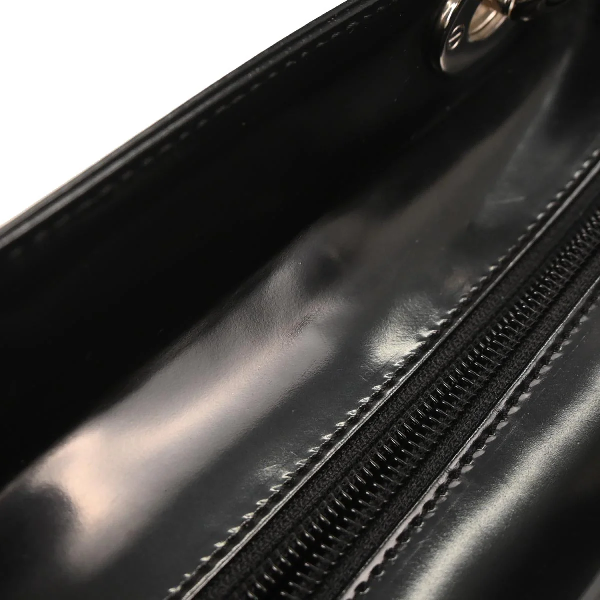Christian Dior Black Patent Leather Medium Lady Dior Shoulder Handbag - Image 6