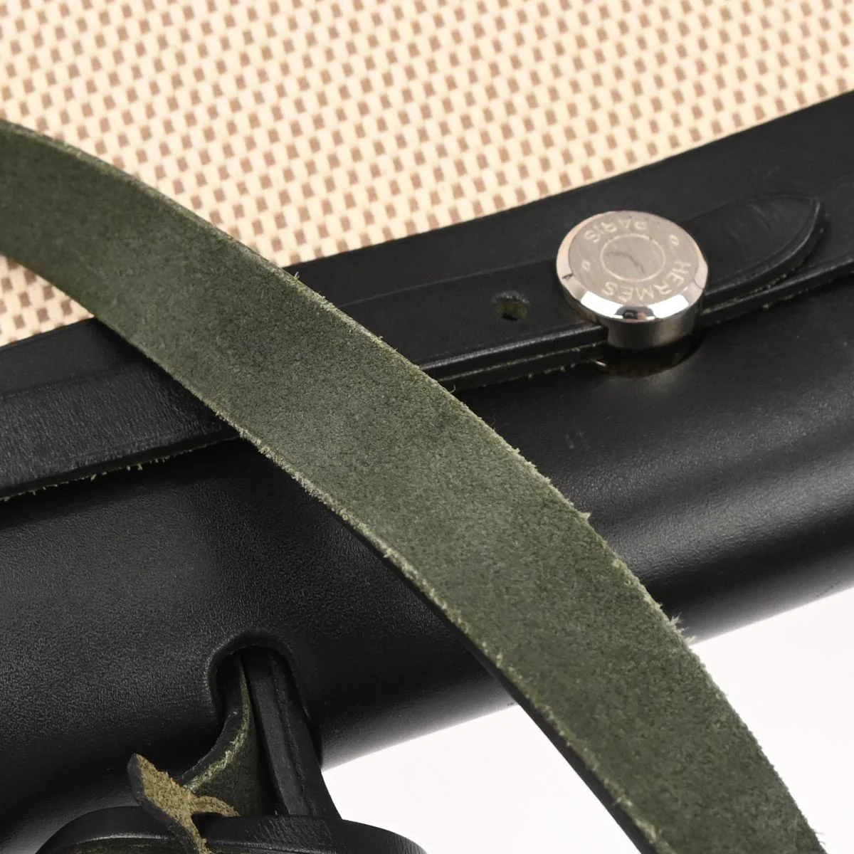 Hermes Black Beige Toile Officier GM Herbag PM 2 in 1 Shoulder Handbag - Image 7