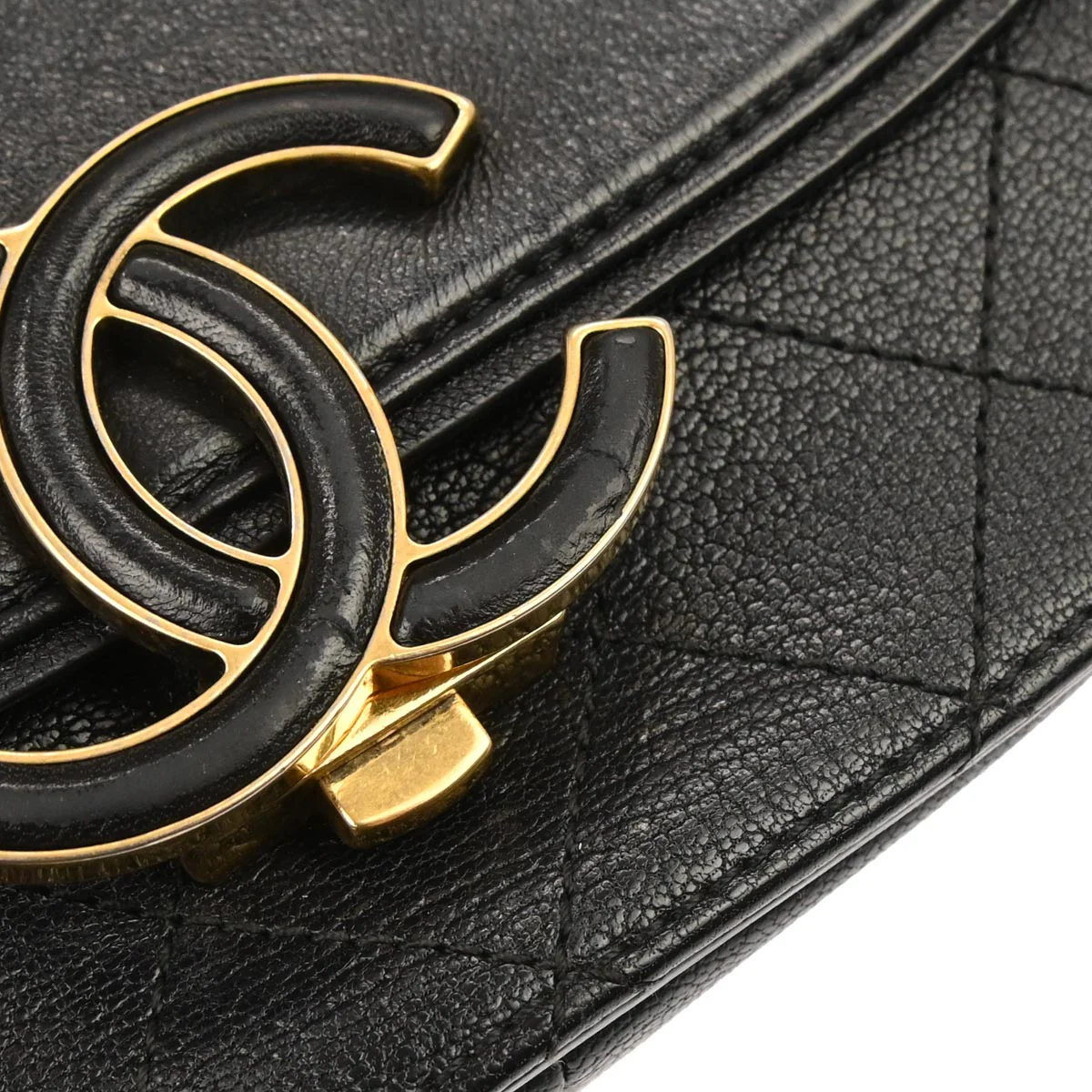 Chanel 2017-2018 Black Calfskin Coco Curve 2way Shoulder Handbag - Image 5