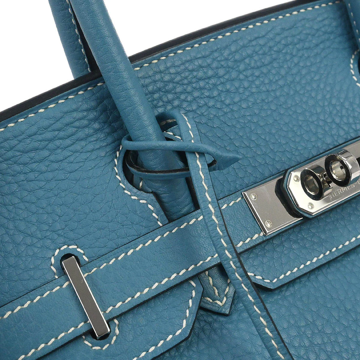Hermes Blue Jean Taurillon Clemence Birkin 30 Handbag - Image 8
