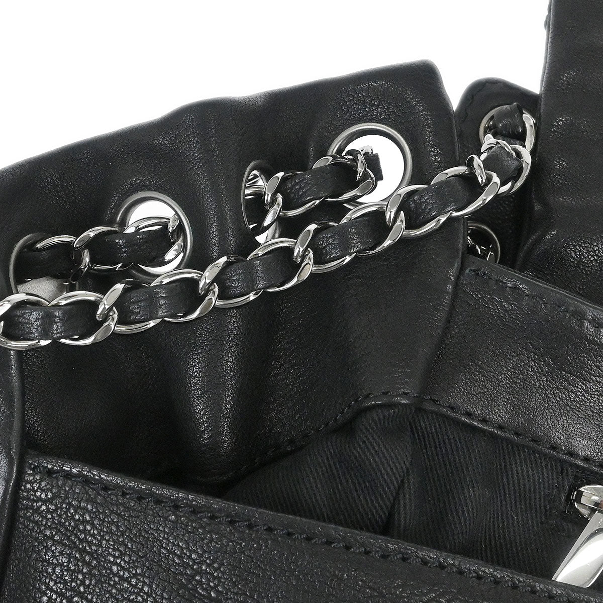 Chanel 2005-2006 Black Calfskin Accordion Flap Bag - Image 6