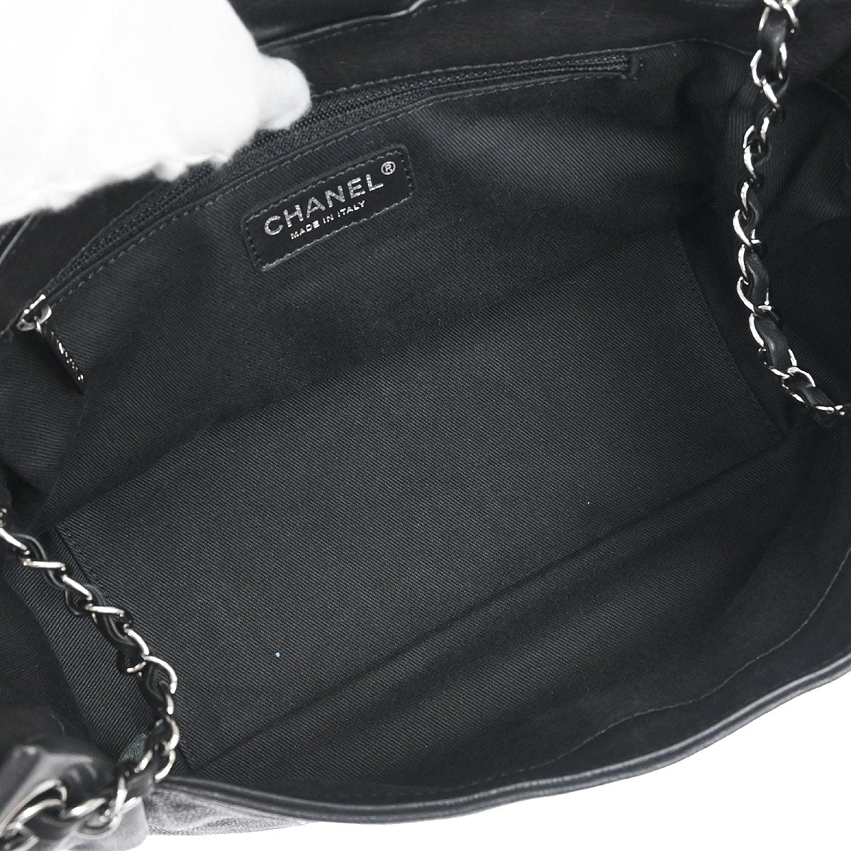 Chanel 2005-2006 Black Calfskin Accordion Flap Bag - Image 8