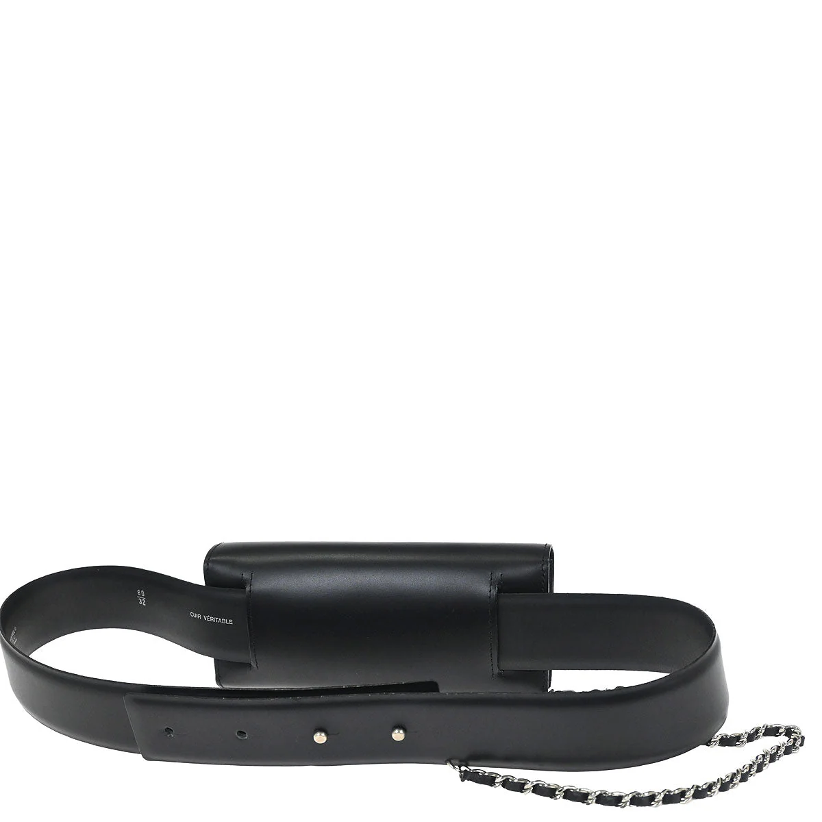 Chanel Black Calfskin Mademoiselle Lock Belt Waist Bum Bag #80/32 - Image 2