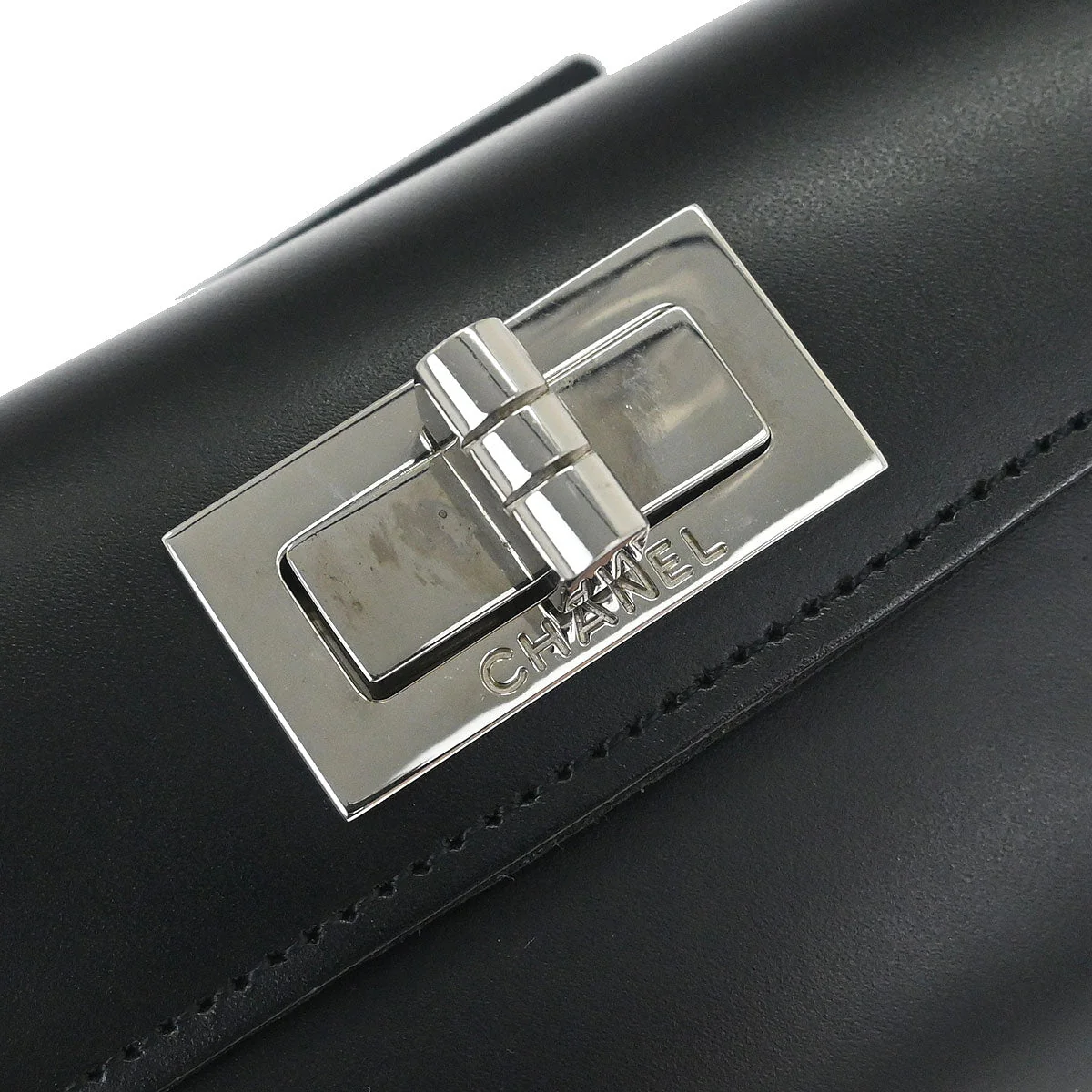 Chanel Black Calfskin Mademoiselle Lock Belt Waist Bum Bag #80/32 - Image 6