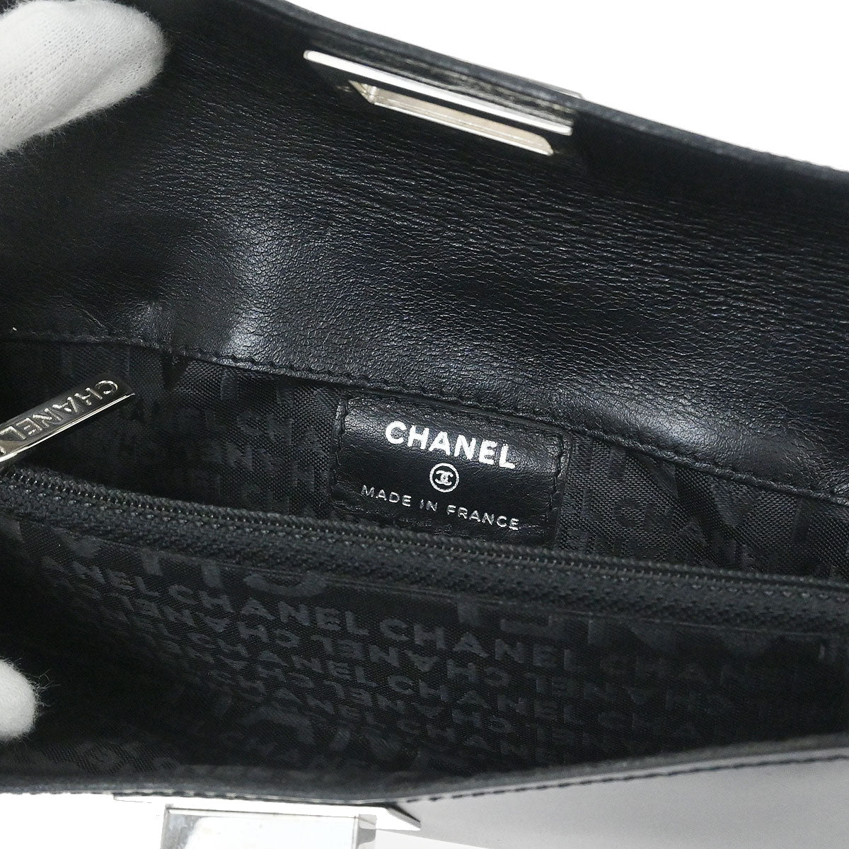 Chanel Black Calfskin Mademoiselle Lock Belt Waist Bum Bag #80/32 - Image 7