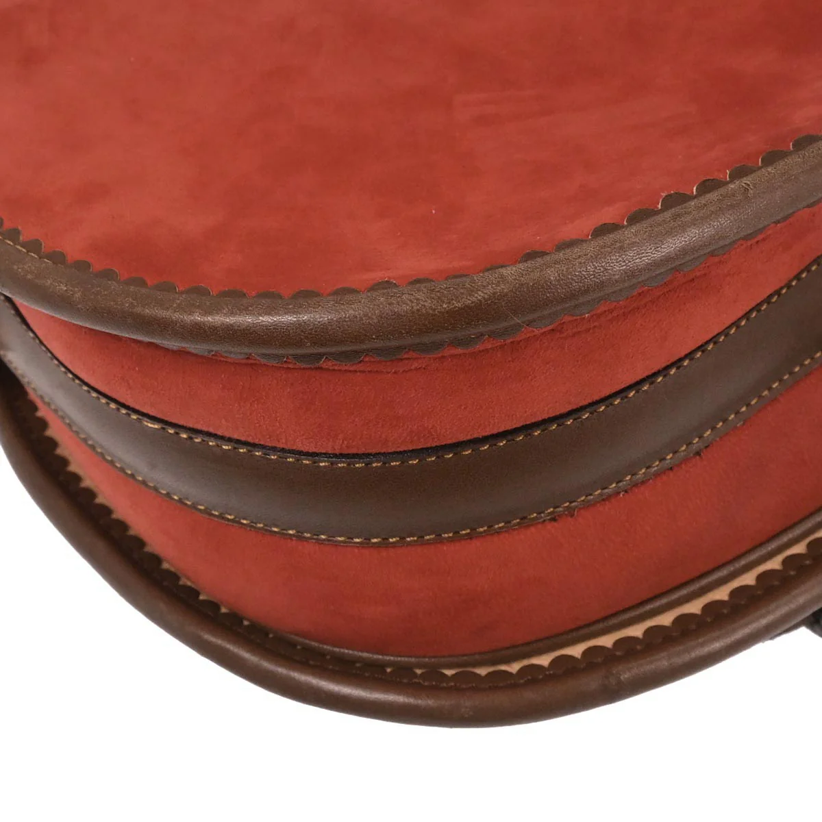 Loewe Orange Suede Leather Sevilla Collection Anagram Shoulder Bag - Image 5