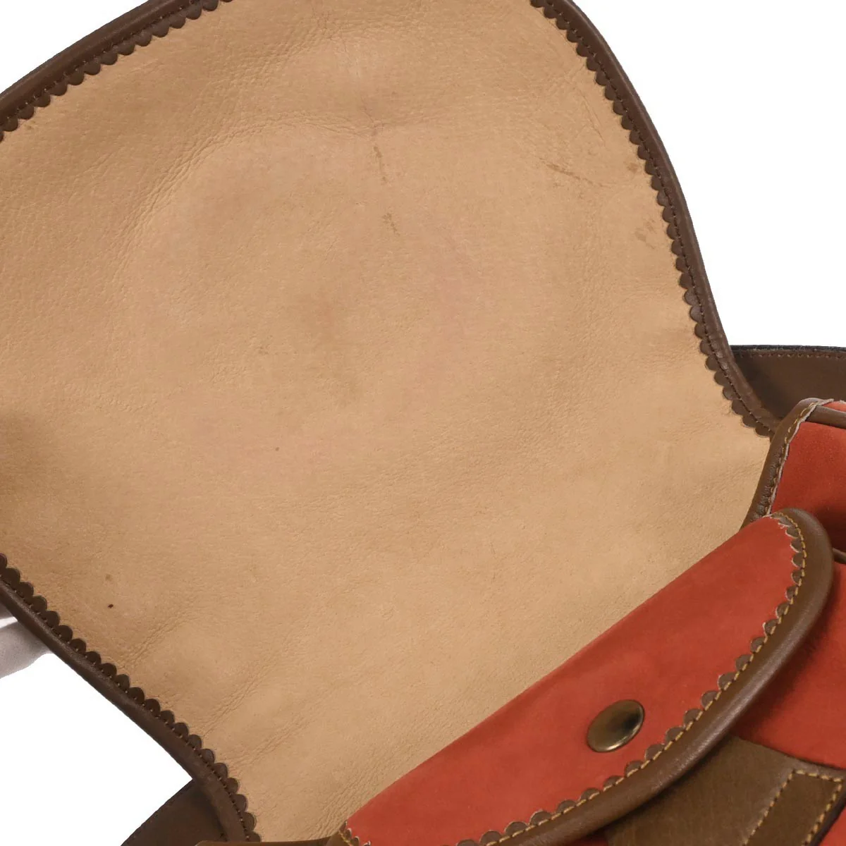 Loewe Orange Suede Leather Sevilla Collection Anagram Shoulder Bag - Image 8