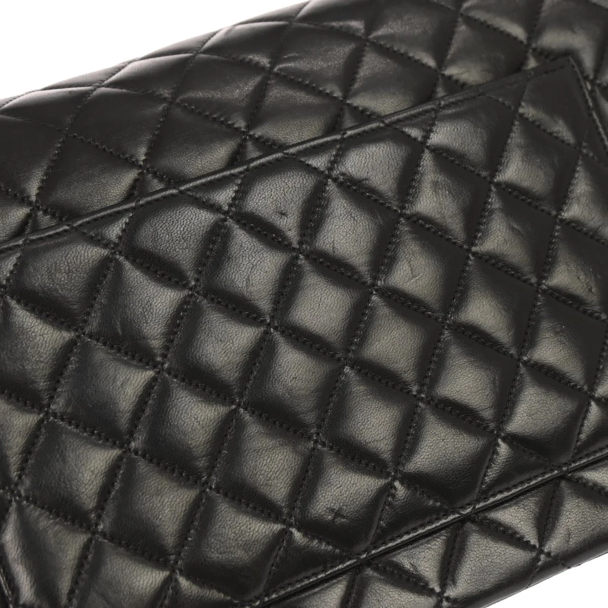 Chanel 1991-1994 Black Lambskin Paris Shoulder Bag - Image 4