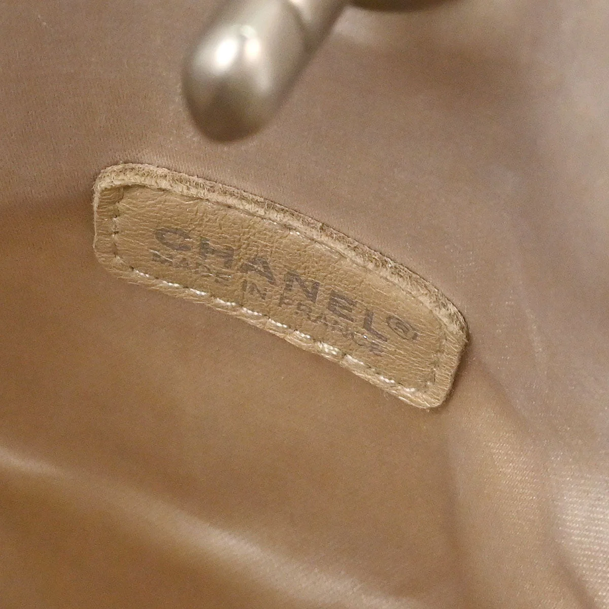 Chanel 2000-2002 Beige Jacquard Nylon New-Travel Line Pouch Handbag - Image 6