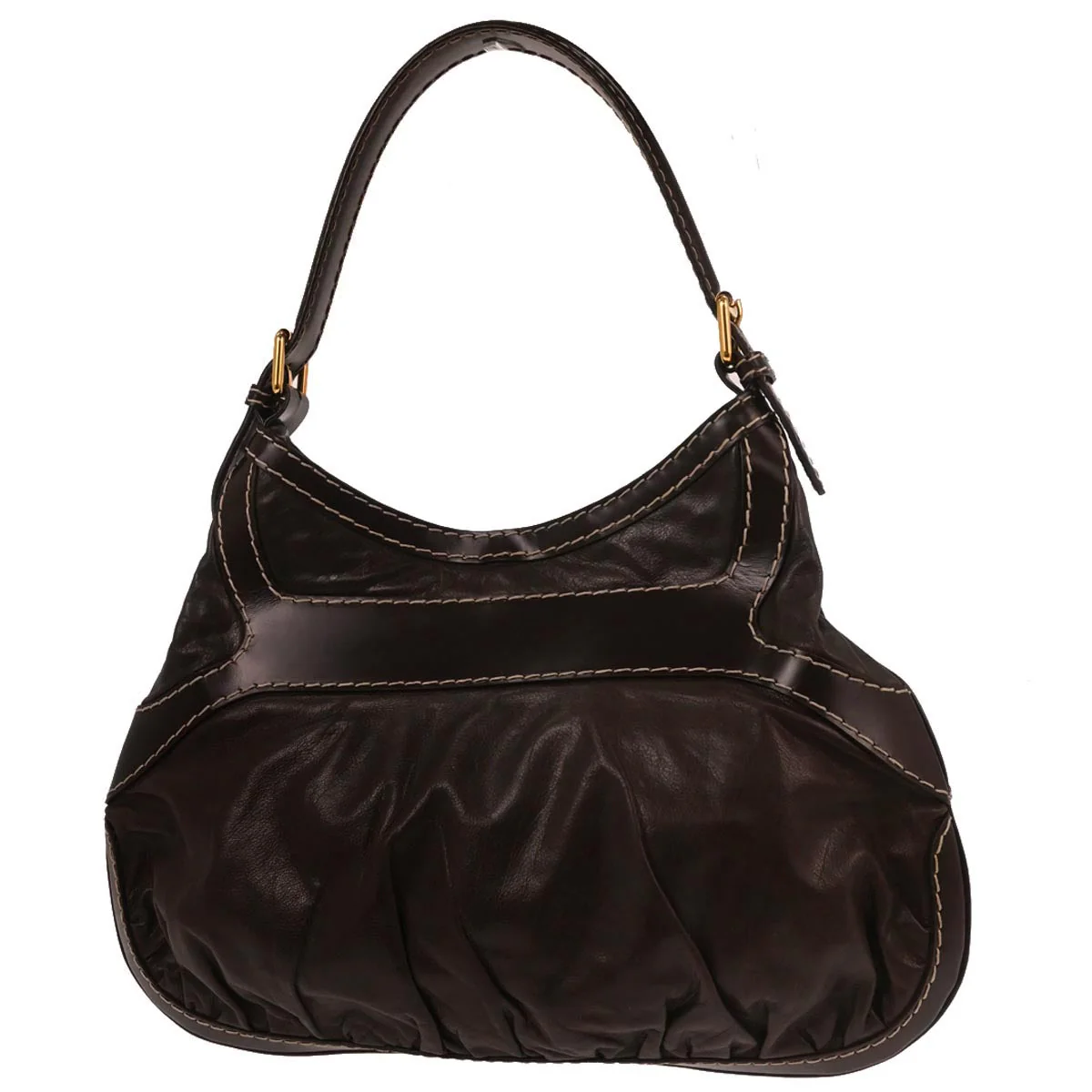 Gucci Brown Leather Queen Hobo Handbag - Image 2