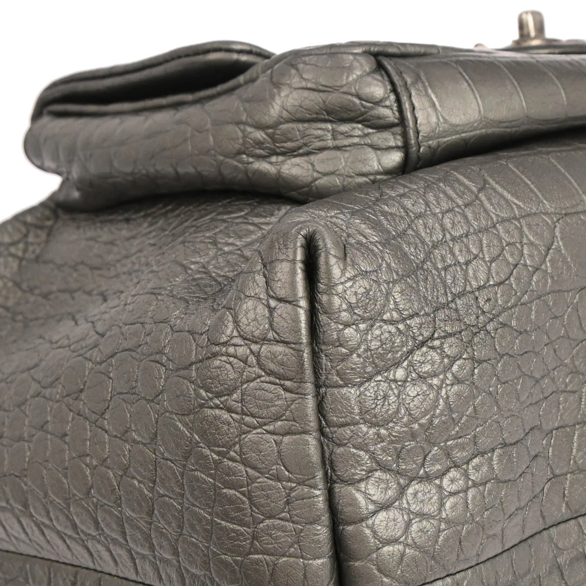 Chanel 2019 Silver Embossed Leather Backpack - Image 5