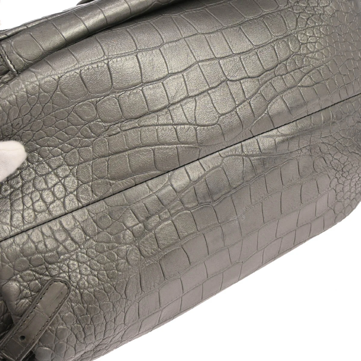 Chanel 2019 Silver Embossed Leather Backpack - Image 6