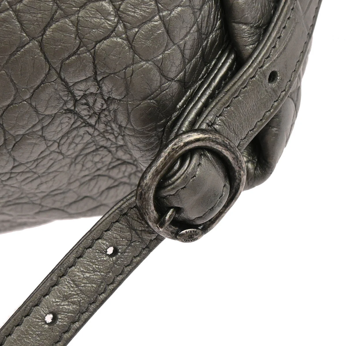Chanel 2019 Silver Embossed Leather Backpack - Image 7