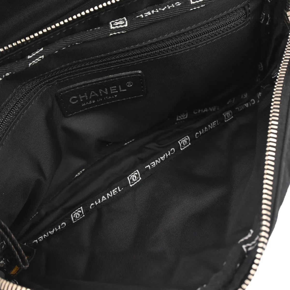 Chanel 2005-2006 Black Pony Hair Canvas Sport Line Flap Chain Shoulder Bag - Image 8
