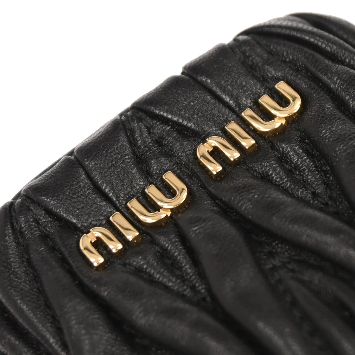 Miu Miu Black Lambskin Matelasse 2way Bag Charm Pochette Shoulder Bag - Image 6