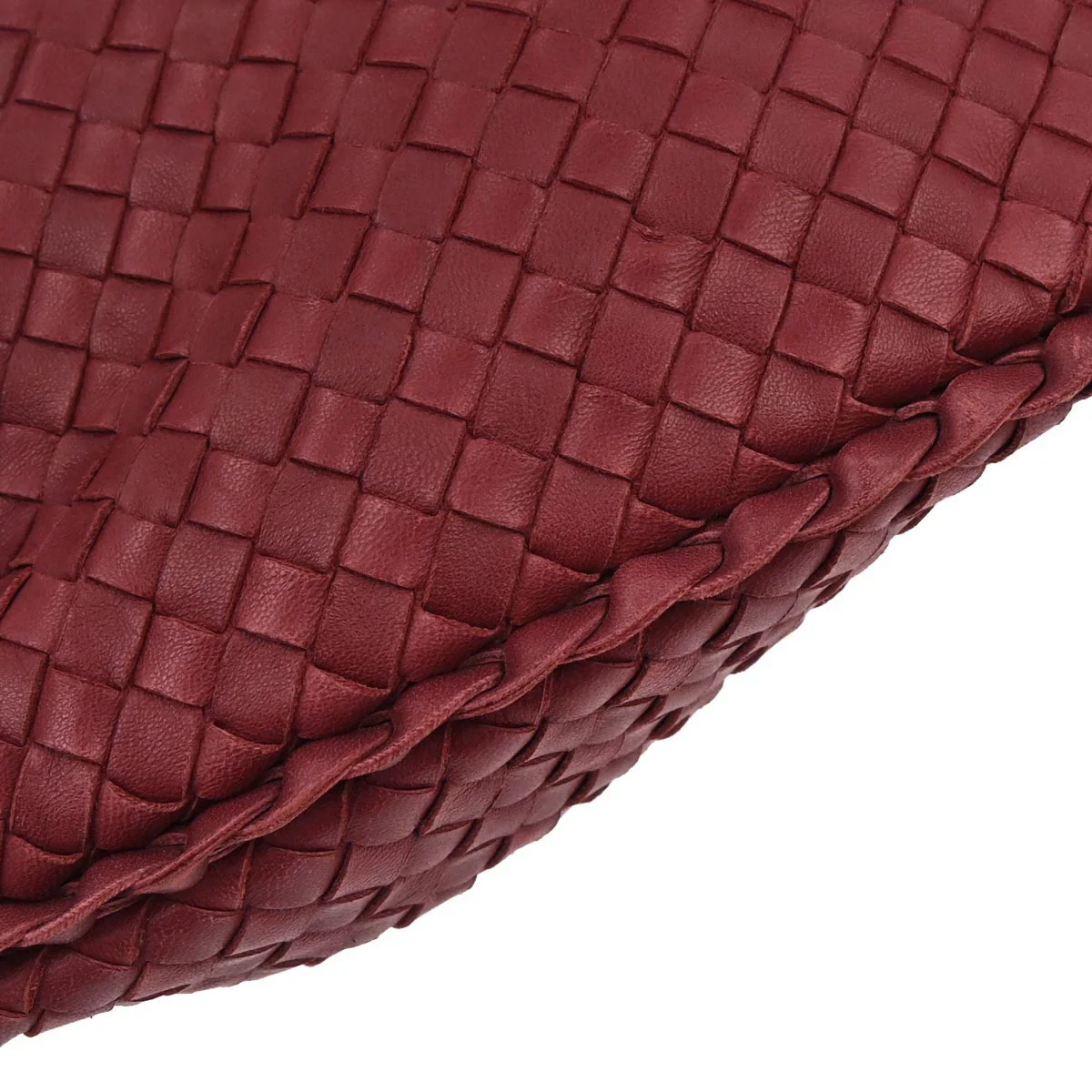 Bottega Veneta Red Lambskin Intrecciato Hobo Handbag - Image 4