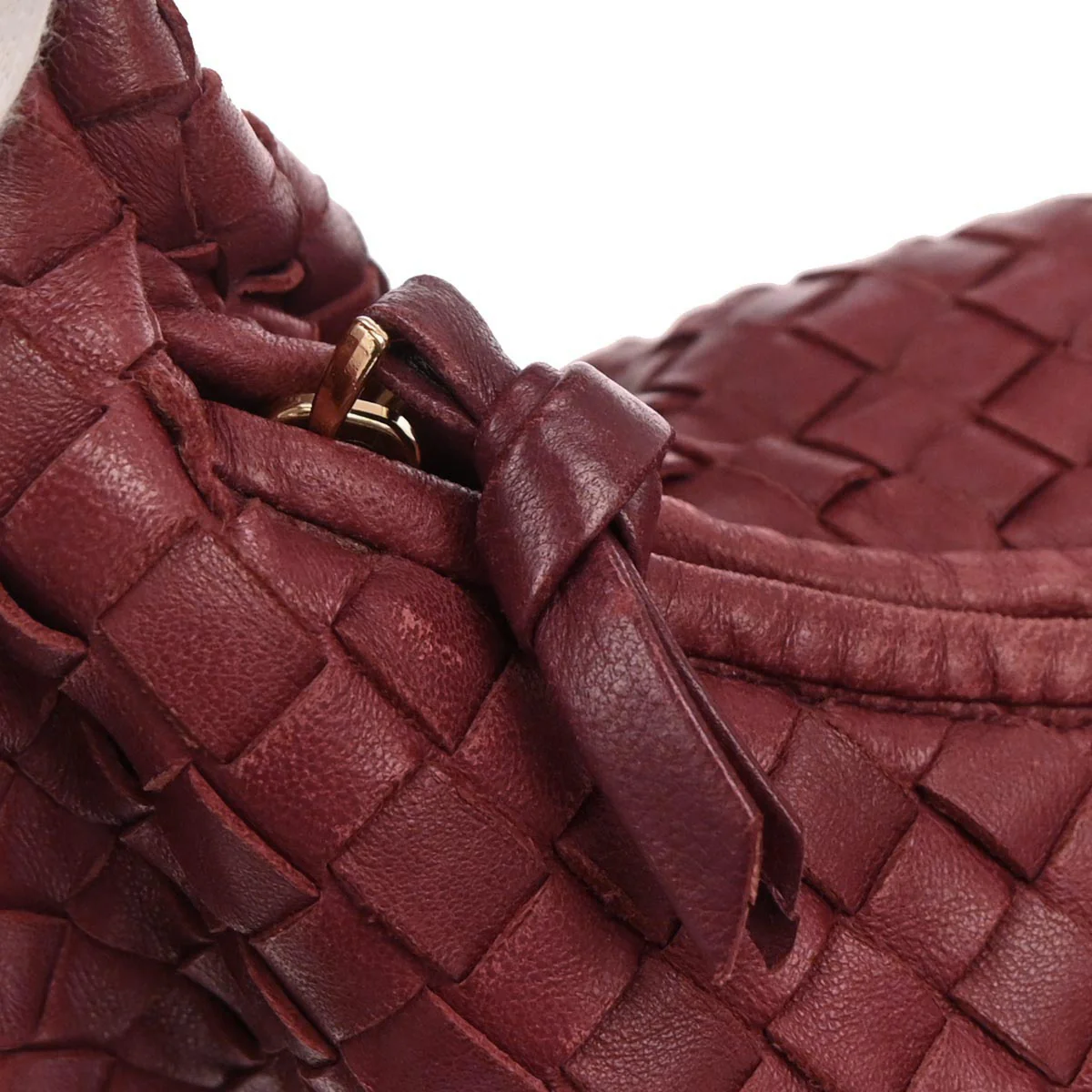 Bottega Veneta Red Lambskin Intrecciato Hobo Handbag - Image 7