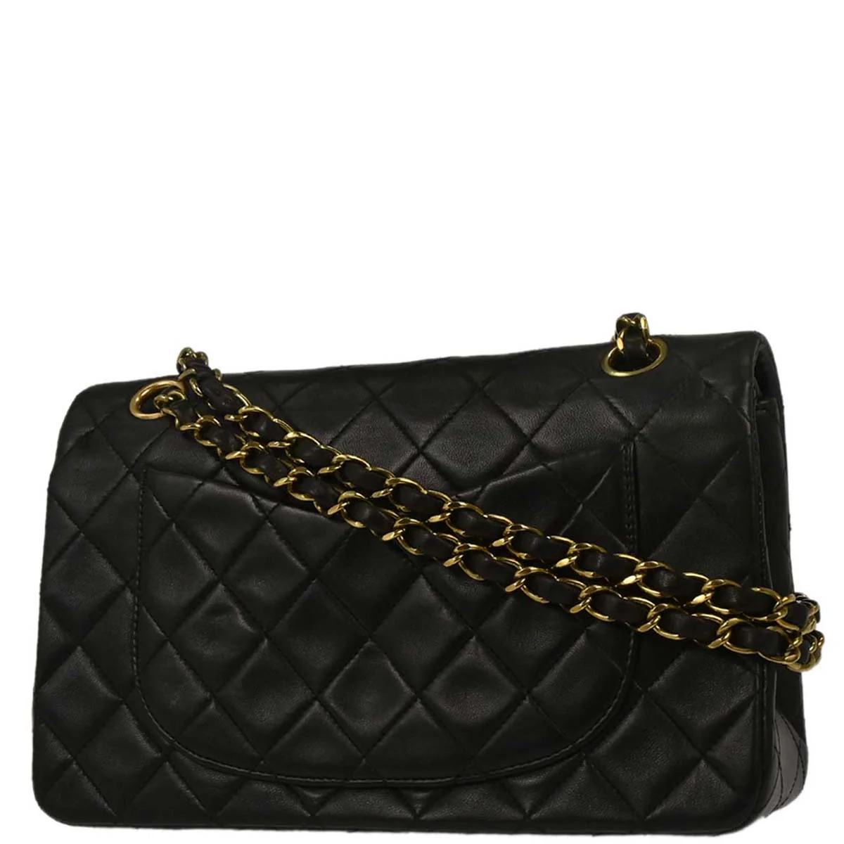 Chanel 1991-1994 Black Lambskin Small Classic Double Flap Shoulder Bag - Image 2