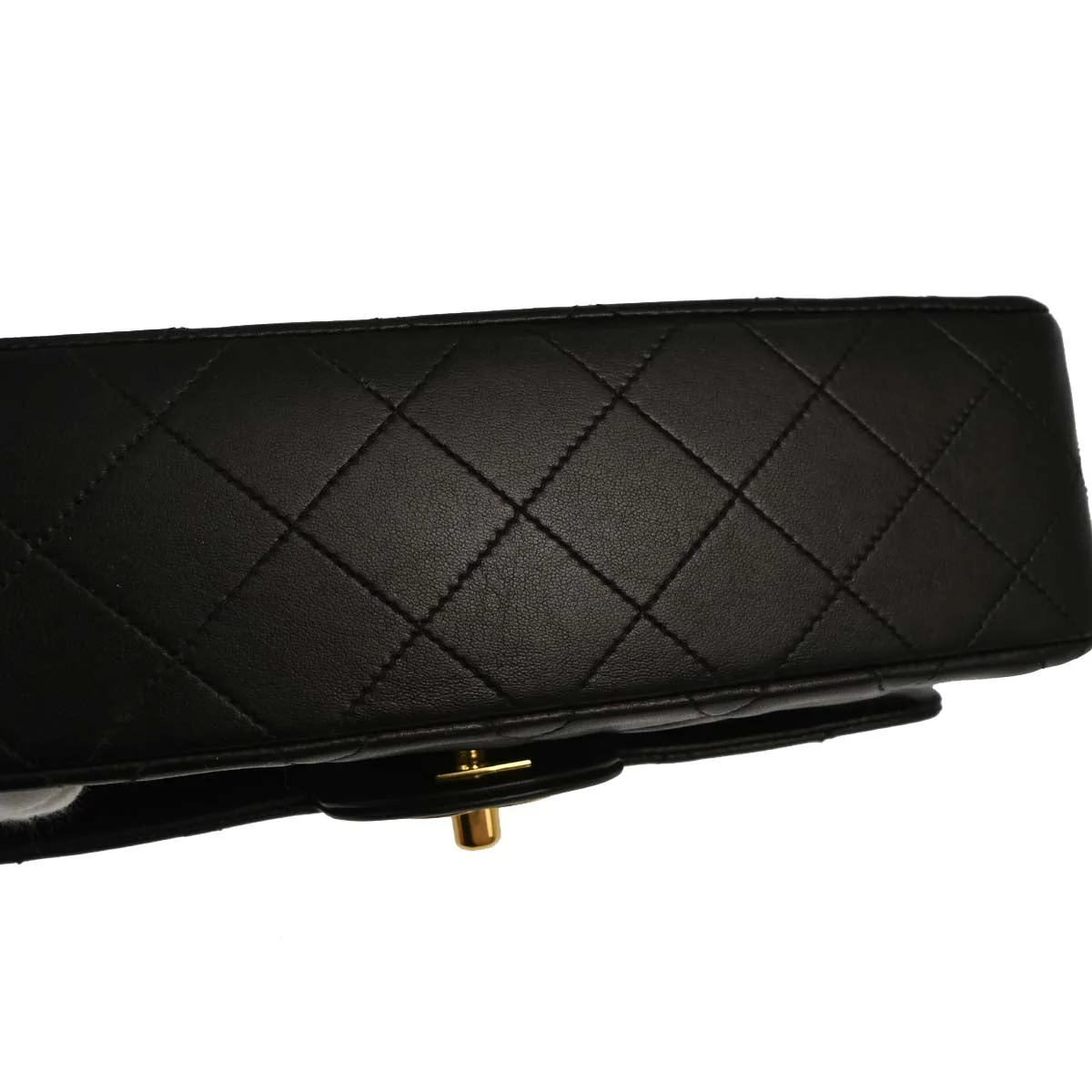 Chanel 1991-1994 Black Lambskin Small Classic Double Flap Shoulder Bag - Image 3