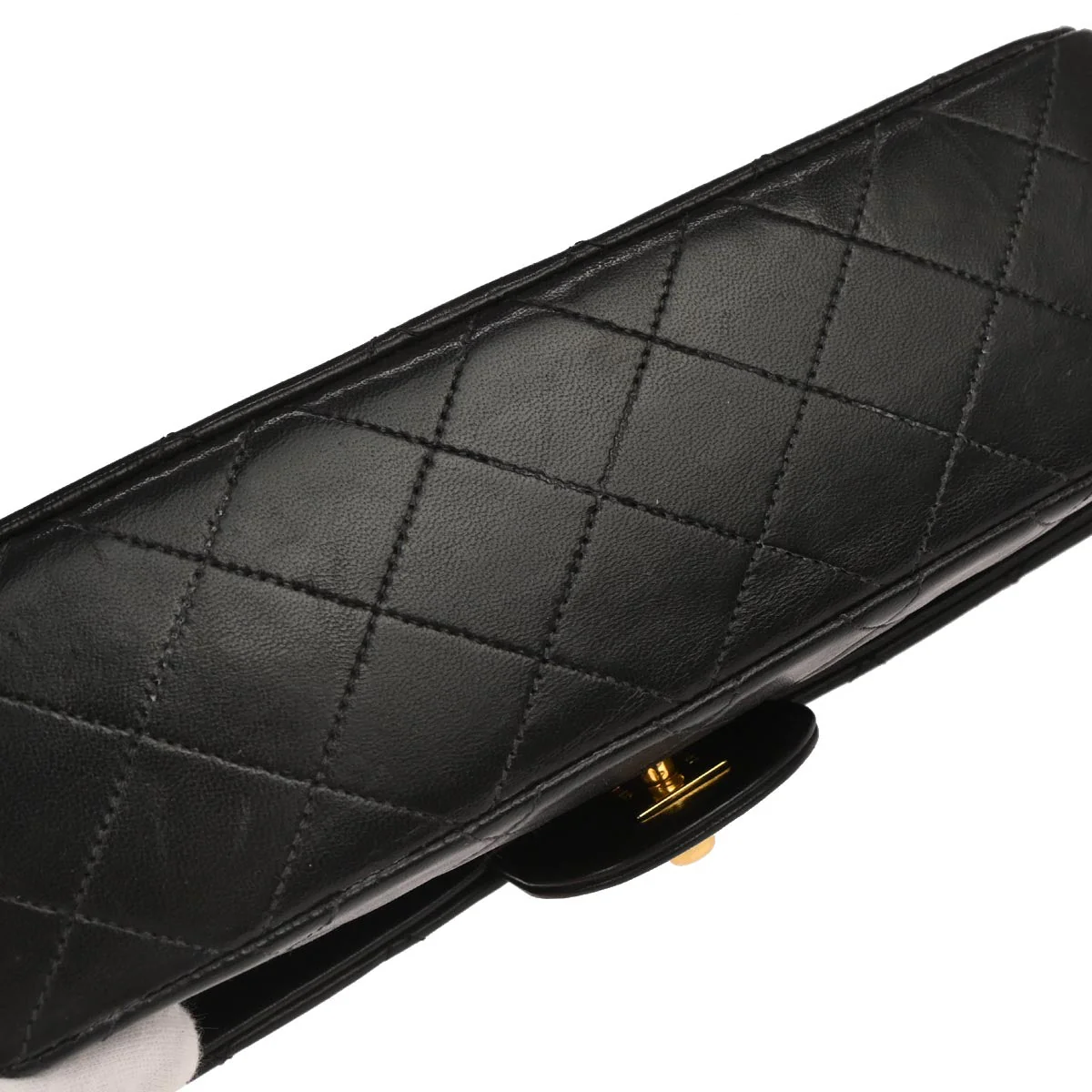Chanel 1994-1996 Black Lambskin Small Classic Double Flap Shoulder Bag - Image 3