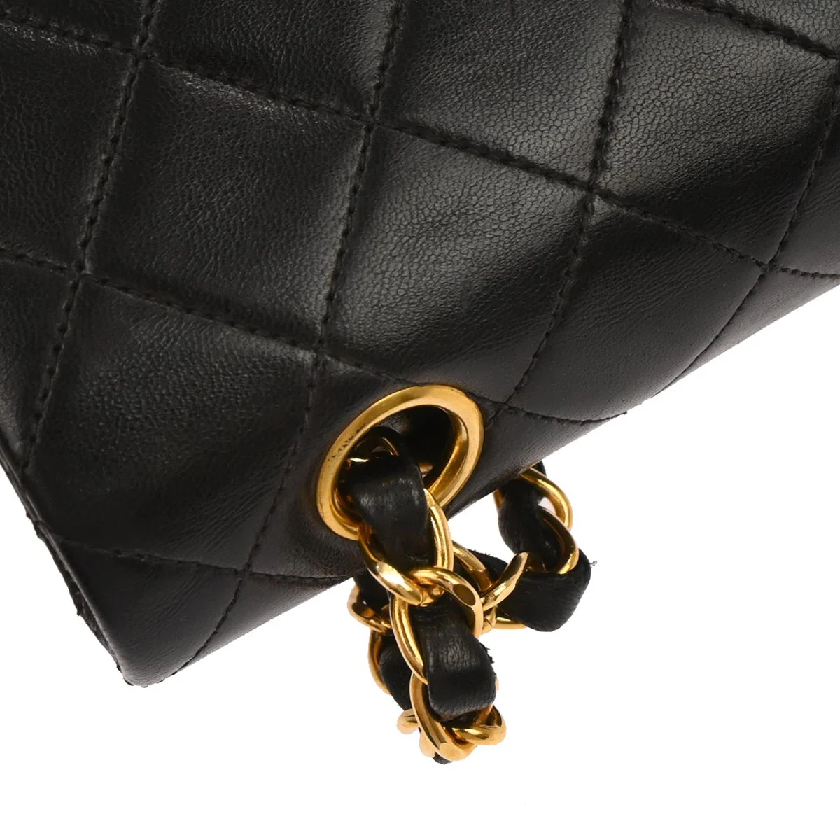 Chanel 1994-1996 Black Lambskin Small Classic Double Flap Shoulder Bag - Image 5