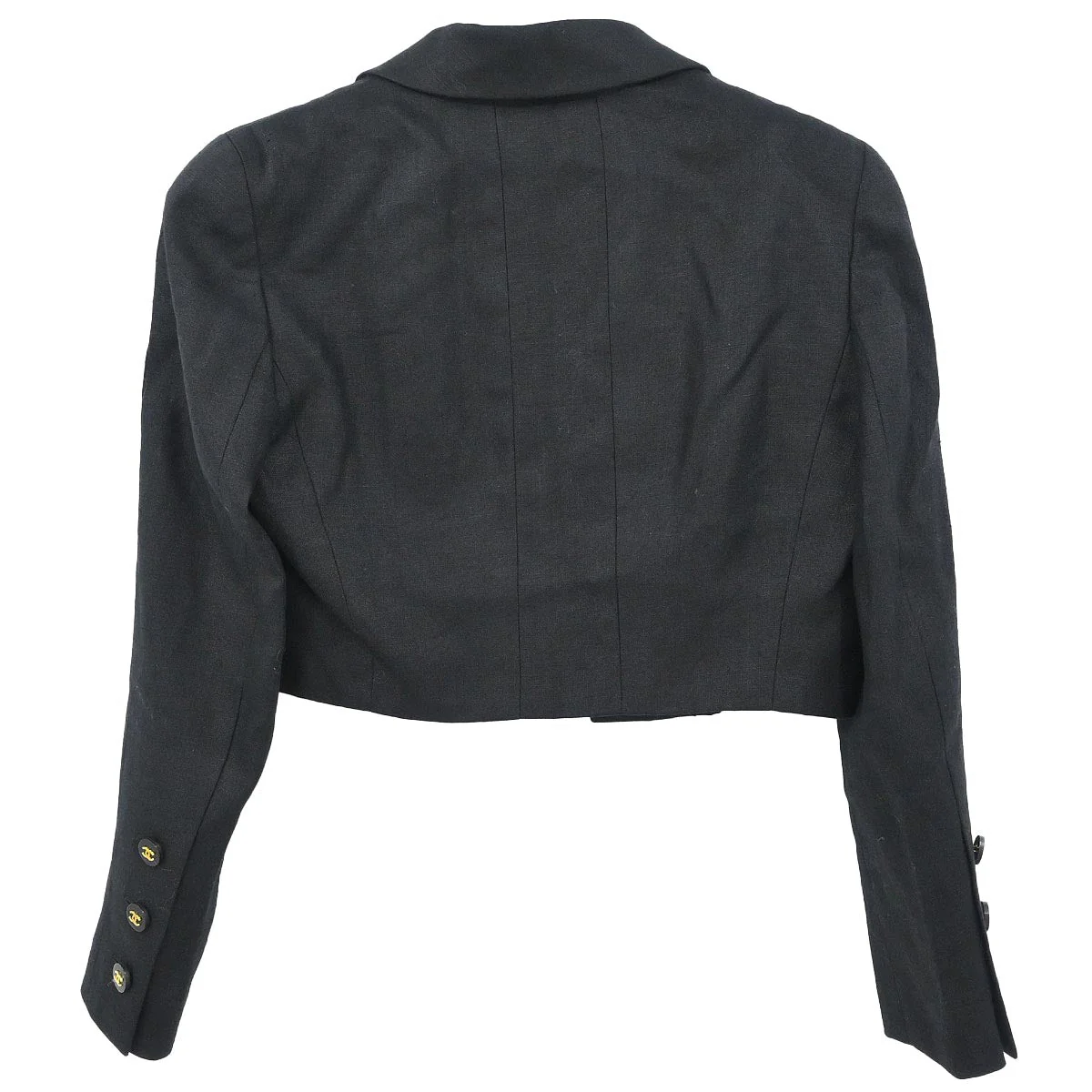 Chanel 1995 Open Front Jacket Black #38 - Image 2