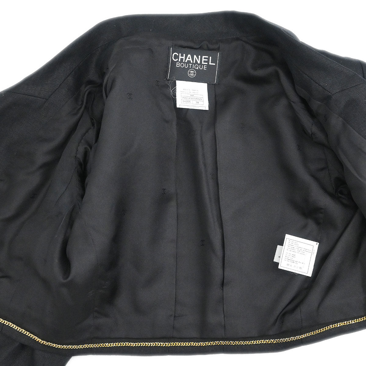 Chanel 1995 Open Front Jacket Black #38 - Image 7
