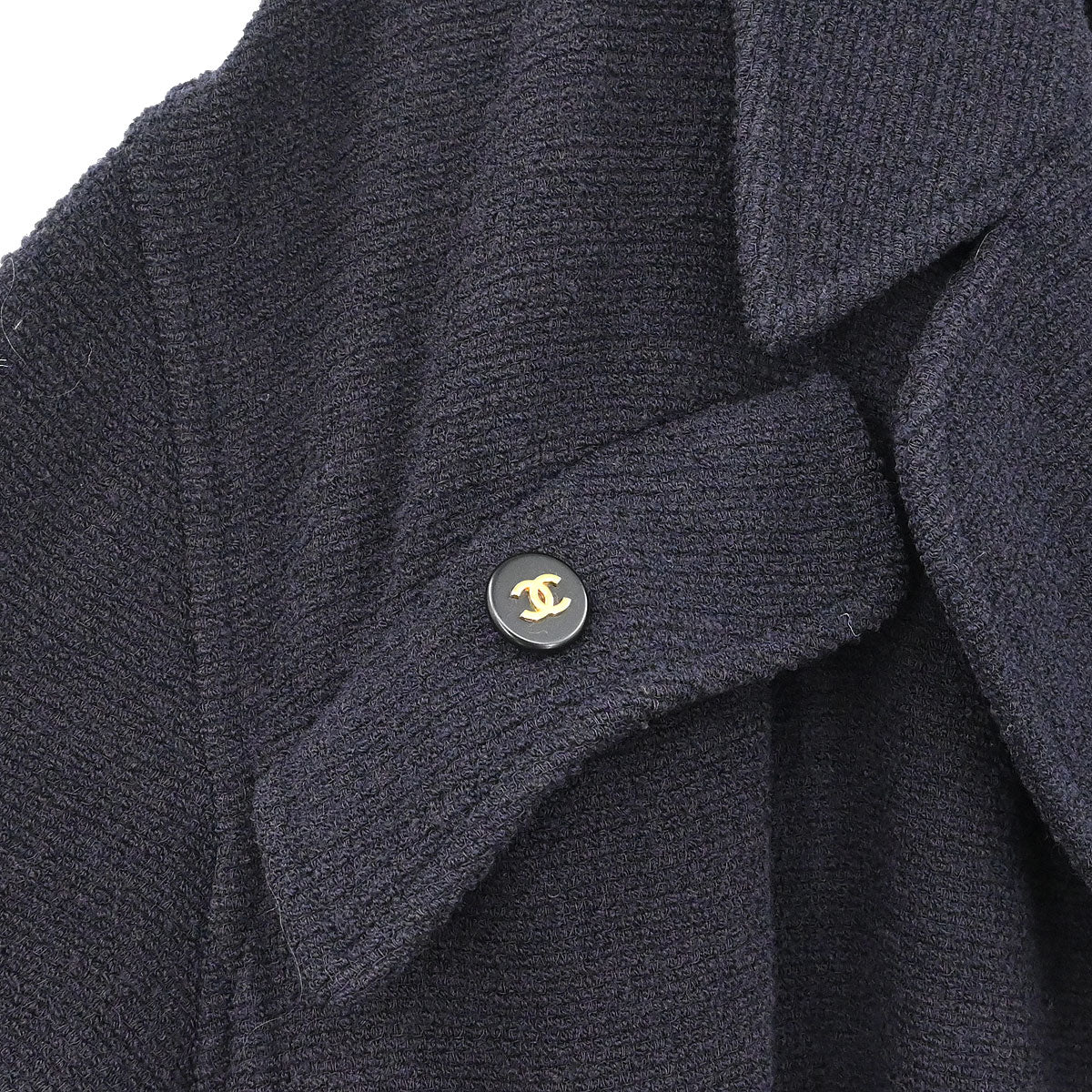 Chanel 1995 Single Breasted Jacket Dark Navy #38 - Image 4