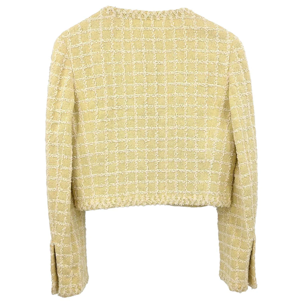 Chanel 1994 Single Breasted Collarless Jacket Yellow #38 - Image 2
