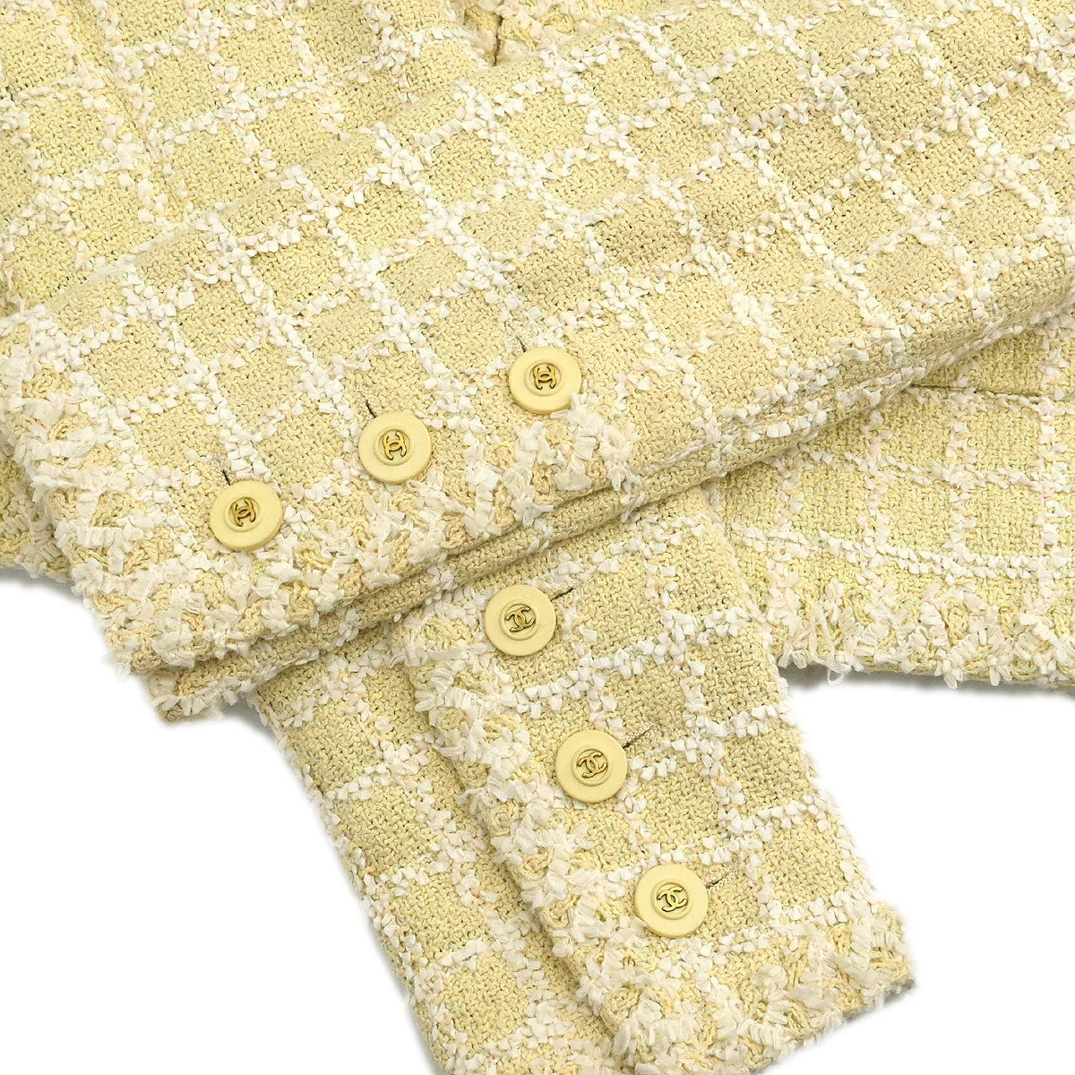 Chanel 1994 Single Breasted Collarless Jacket Yellow #38 - Image 5