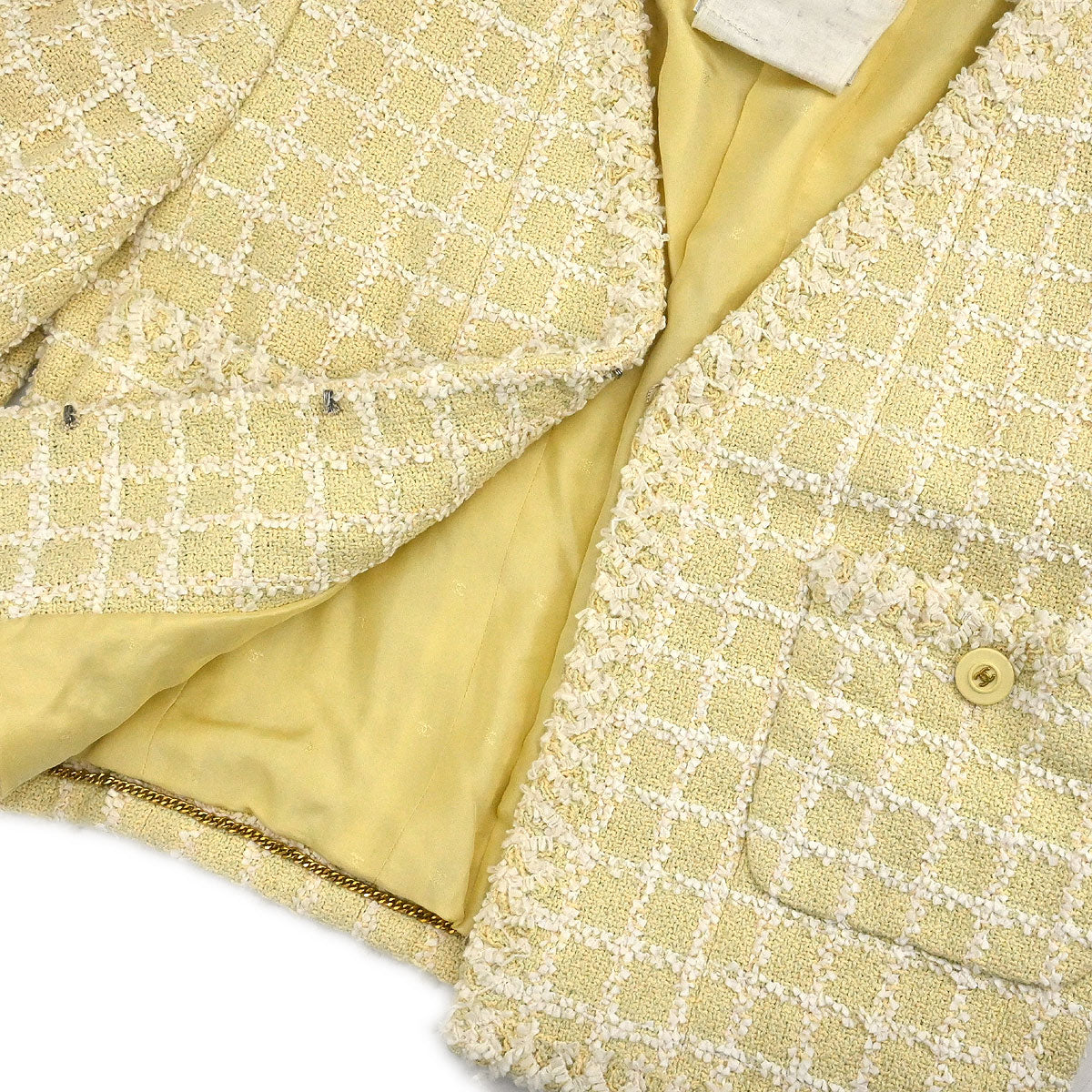 Chanel 1994 Single Breasted Collarless Jacket Yellow #38 - Image 6