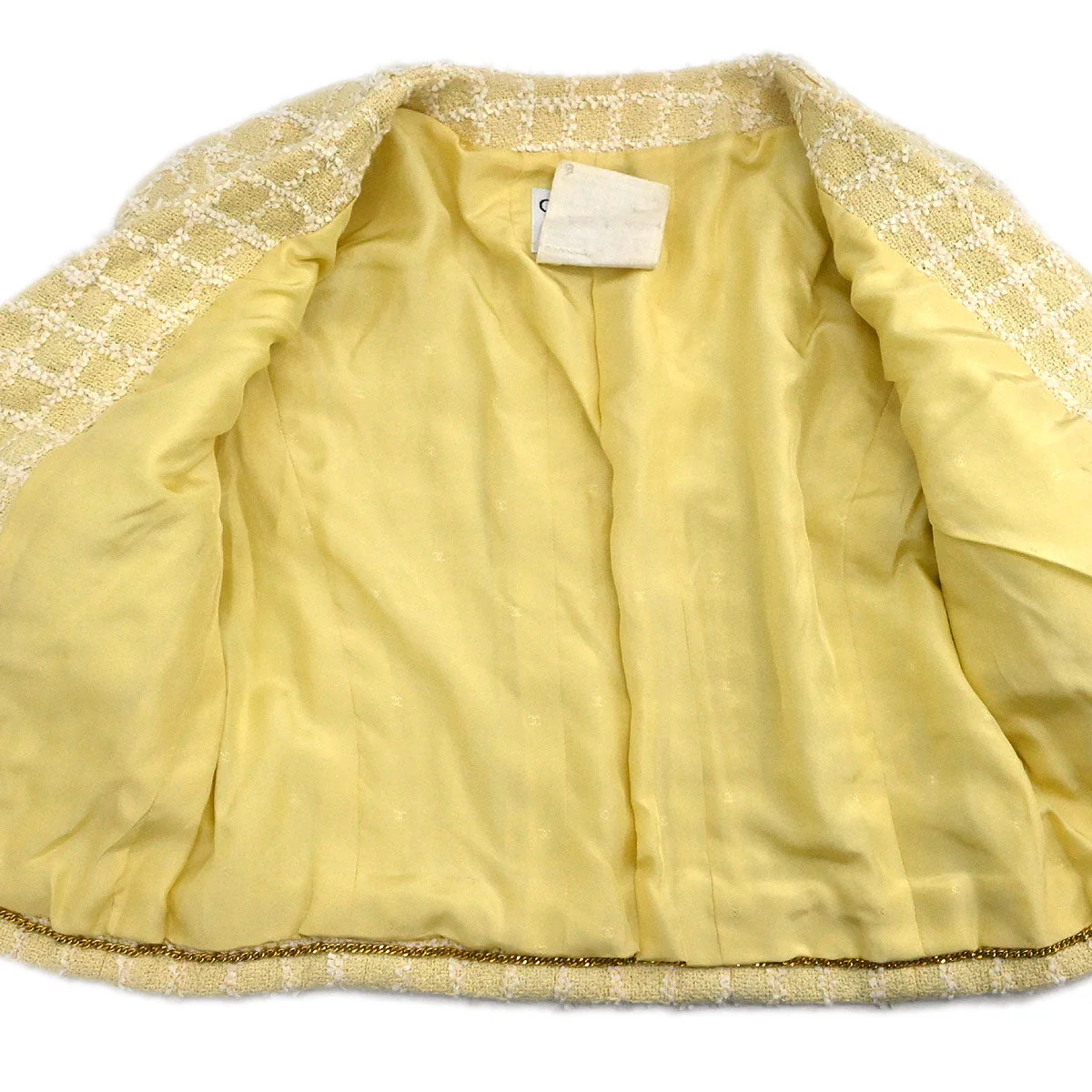 Chanel 1994 Single Breasted Collarless Jacket Yellow #38 - Image 7